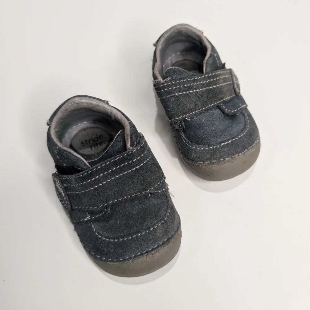 Stride‎ Rite Soft Motion Blue Gray Suede Toddler Shoes | Size 3W